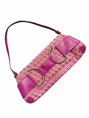 Vintage Y2K XOXO Small Signature Logo Print Faux Leather Shoulder Bag